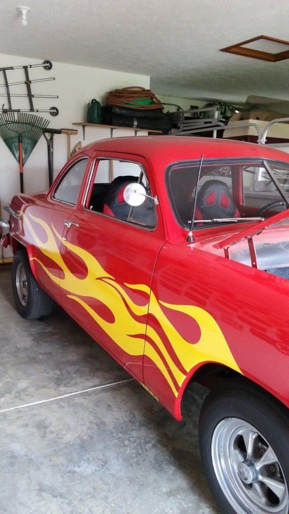 1951 Ford Businessman Coupe Hot Rod (yes, it has yellow flames on the red body)