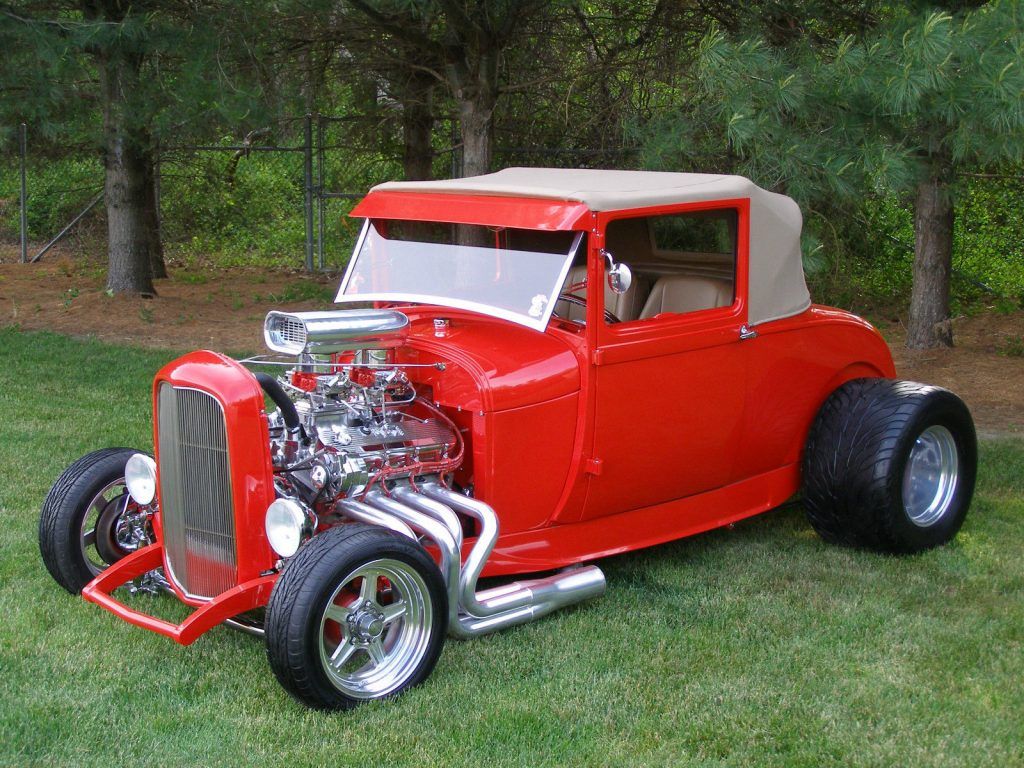 Incredible 1929 Ford Model A All Steel Coupe Street Rod with Stunning bright red paint job