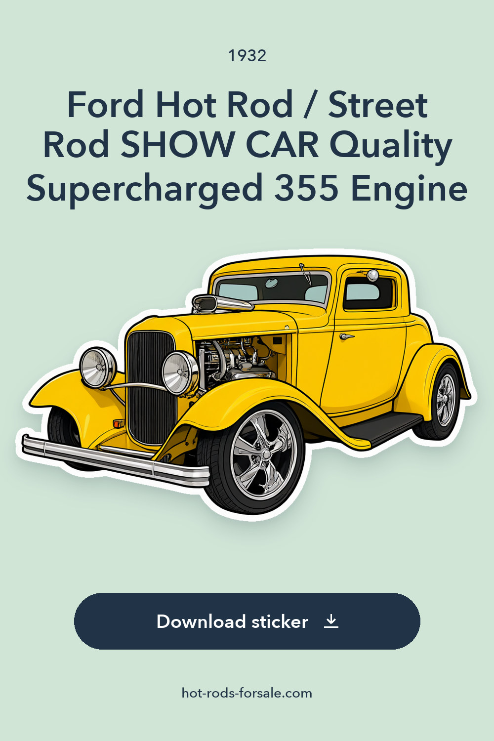1932 Ford Hot Rod / Street Rod   SHOW CAR Quality   Supercharged 355 Engine sticker preview