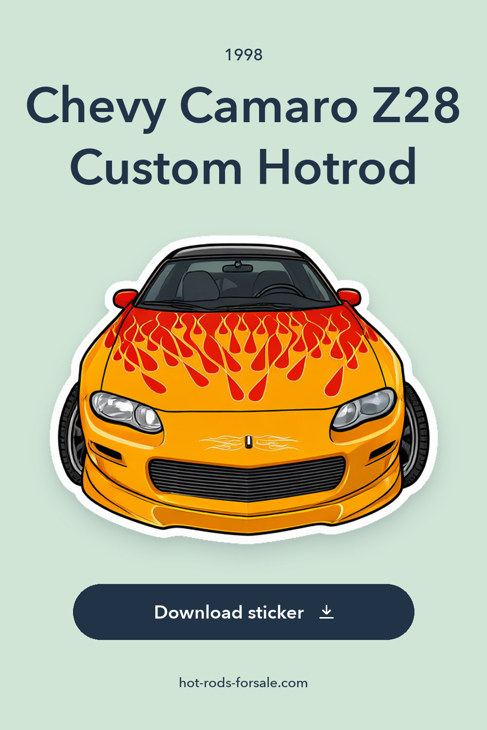 1998 Chevy Camaro Z28 Custom Hotrod sticker preview